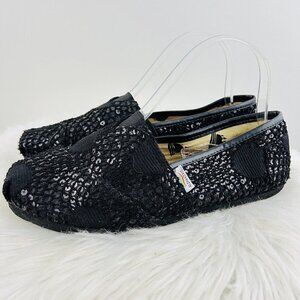 🎉Clearance🎉Aloha Island Black Sparkly Shimmery Sequin Comfort Flats ~ SIze 7.5